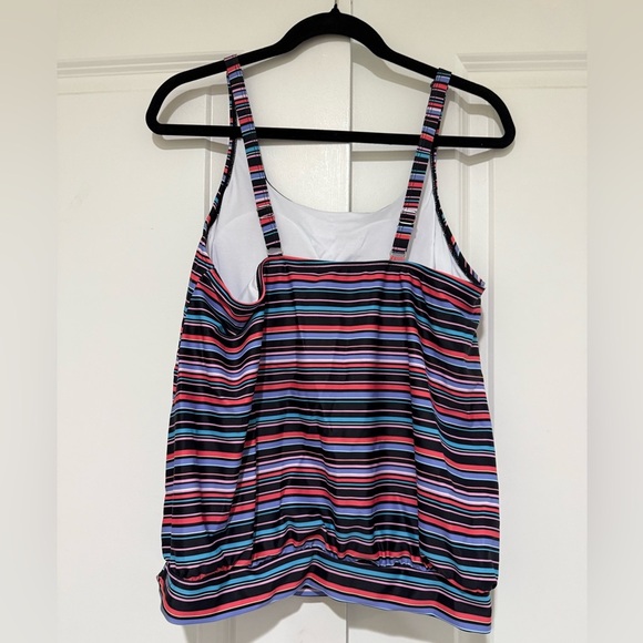 Walk On Beach STRIPE  Print Two Piece Tankini Swimsuit - Multicolor Size: XL NEW - Picture 7 of 12